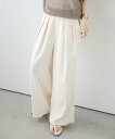 【SALE/50%OFF】Lajour 【日本製】タックワイドパンツ ラジュール パンツ スラックス・ドレスパンツ ベージュ ブラック ネイビー ホワイト グレ...