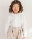 BeBe Petits Pois Vert 【店舗限定】襟付き花ワッペン刺しゅう天竺長袖ブラウス(95~150cm) ベベ オンライン ストア トップス シャツ・ブラウス ホワイト ネイビー【送料無料】