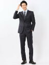 【SALE/10%OFF】TAKA-Q 光沢ウール混 スリムフィット 2ボタン2ピーススーツ チェック紺 タカキュー スーツ・フォーマル セットアップスーツ ネ...