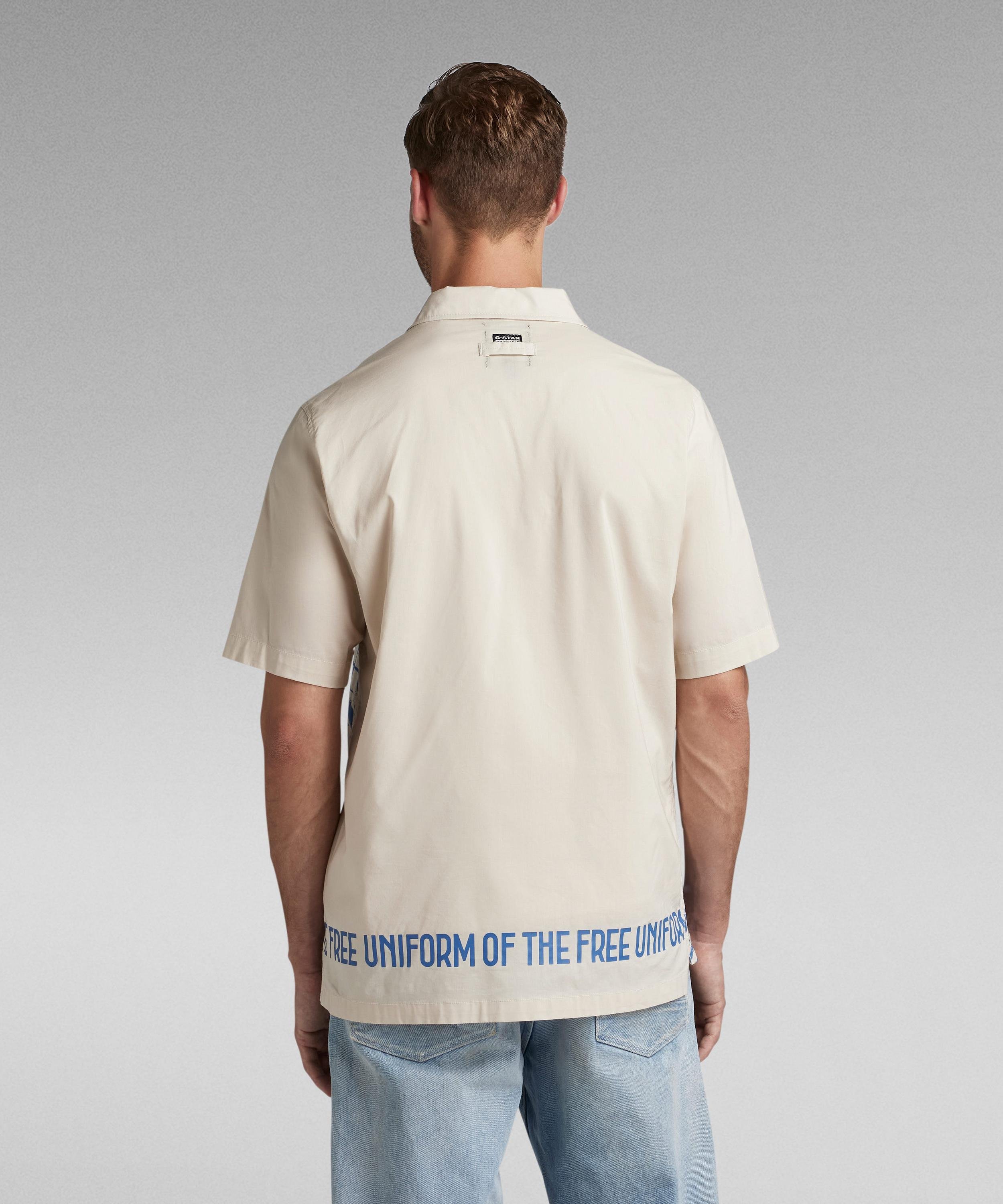 【公式ショップ】HAWAII COMMANDO SHIRT/グラフィックデザインシャツ ジースターロゥ トップス シャツ・ブラウス ベージュ