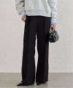 U by SPICK&SPAN 《予約》ハイライズフィットフレアパンツ ユーバイスピックアンドスパン パンツ スラックス・ドレスパンツ ブラック【送料無料】