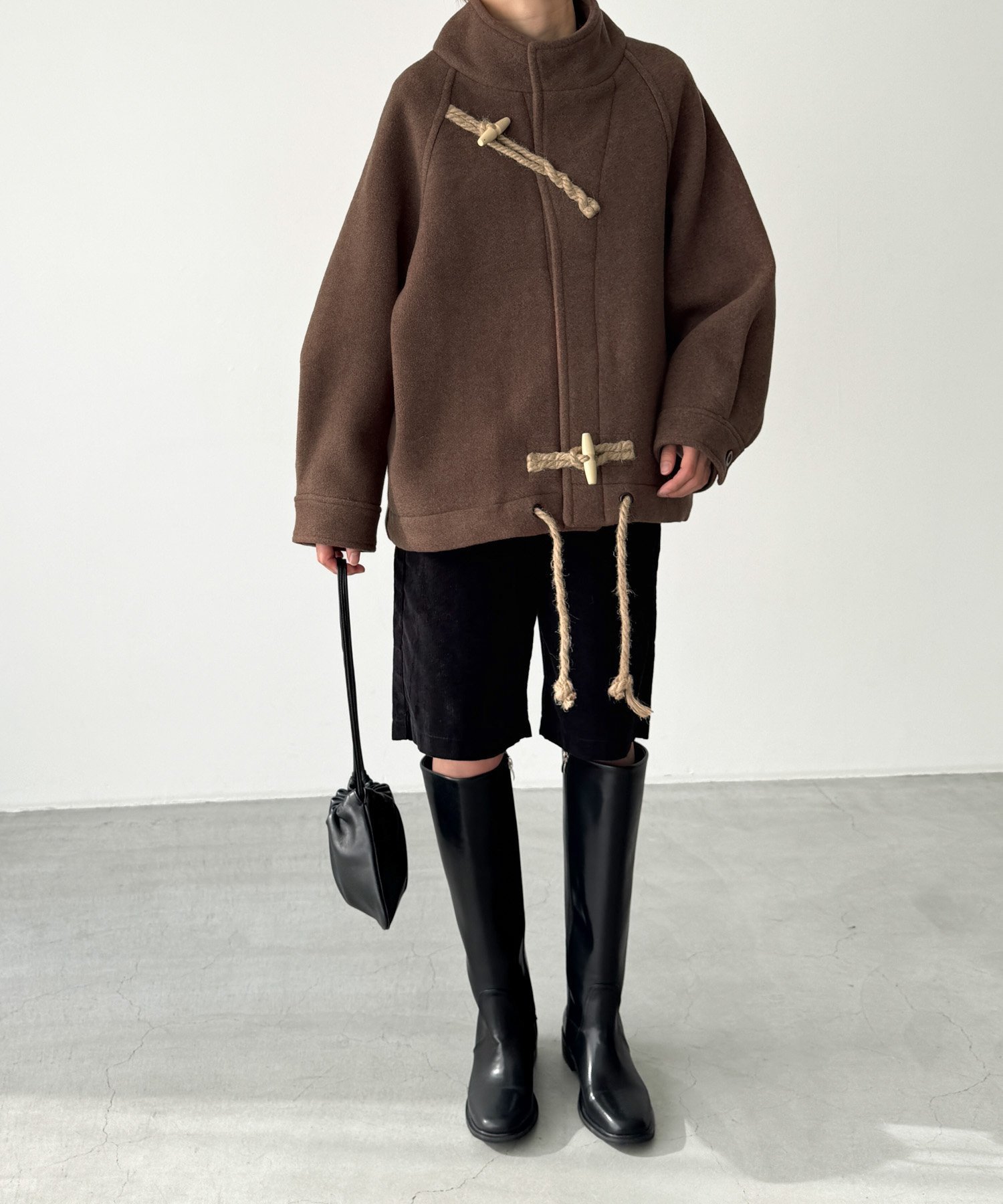 El mar El mar ウールスタンドカラーダッフルジャケット キャナルジーン ジャケット・アウター ダッフルコート ベージュ ブラウン【送料無料】