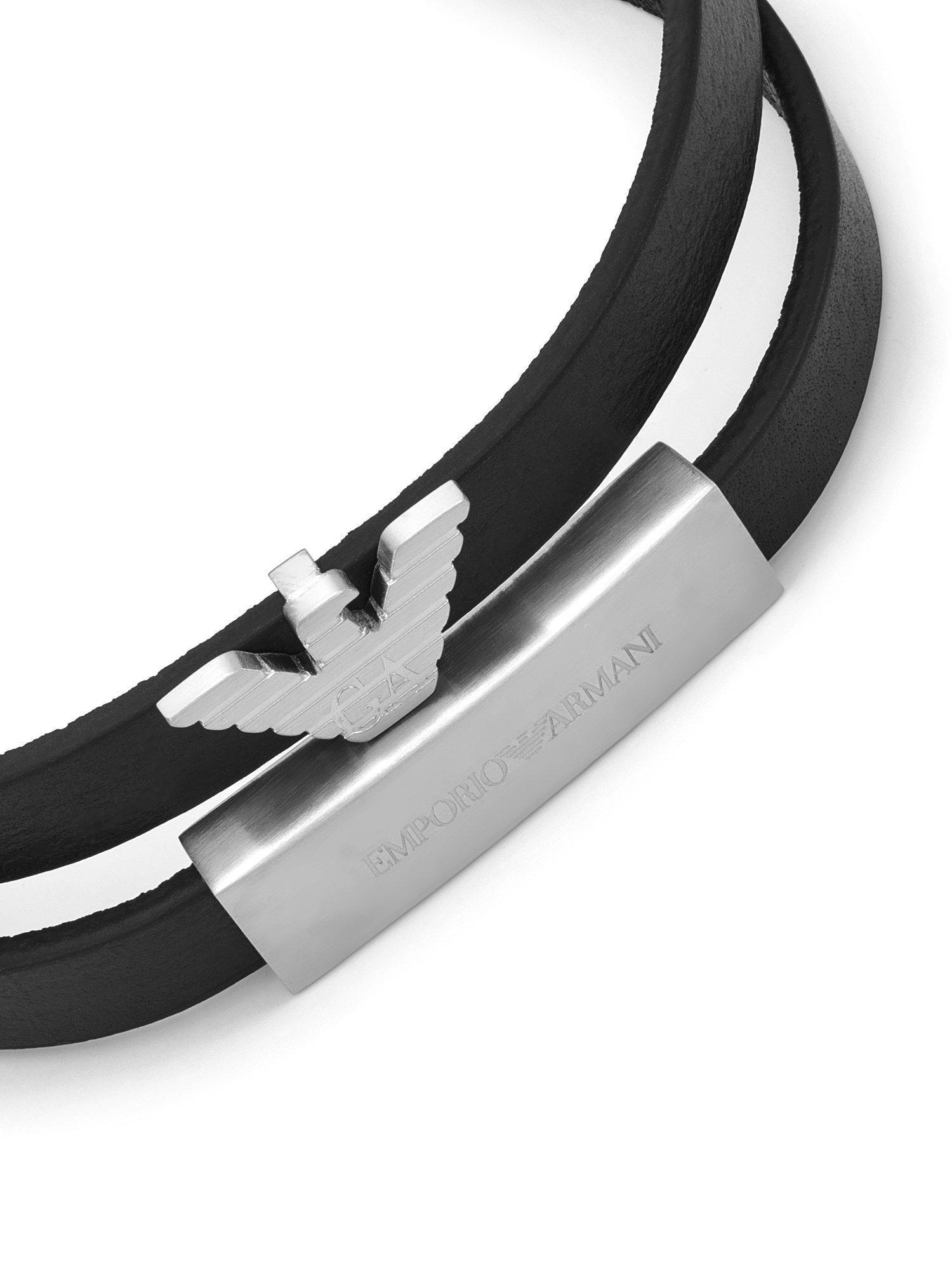 EMPORIO ARMANI エンポリオ・アルマーニ アクセサリー メンズ ブレスレット シルバー EGS3311040 ウォッチステーションインターナショナル アクセサリー・腕時計 ブレスレット・バングル ブラック【送料無料】