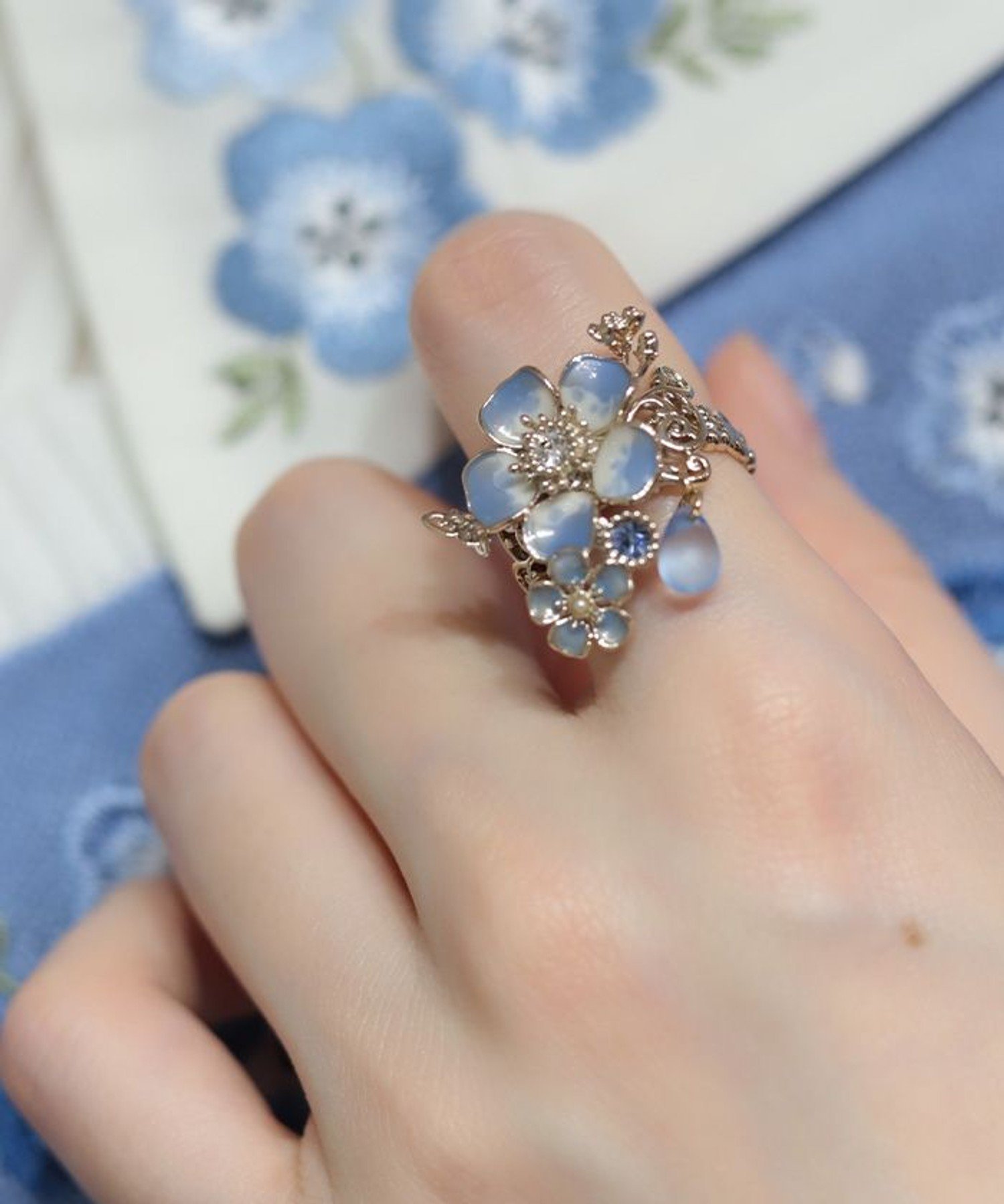 axes femme ネモフィラモチーフリング アクシーズファム アクセサリー・腕時計 リング・指輪 シルバー ゴールド