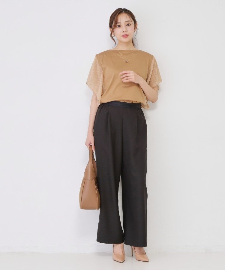【手洗い可/日本製】リラクシーワイドパンツ クード シャンス パンツ その他のパンツ グレー ブラック