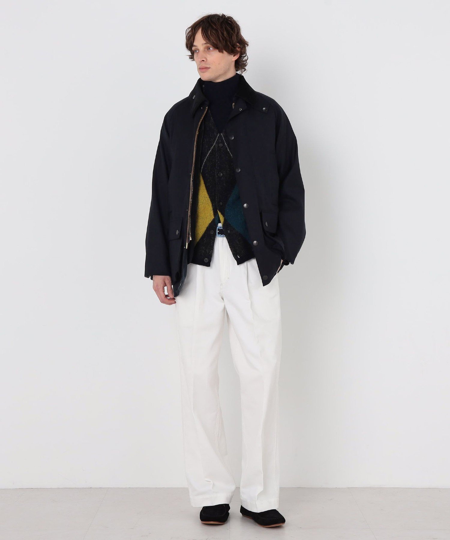 【WEB先行予約・別注】Barbour CL BEAUFORT 3WAY ウールブルゾン DORMEUIL トゥモローランド ジャケット・アウター ブルゾン・ジャンパー ネイビー カーキグリーン