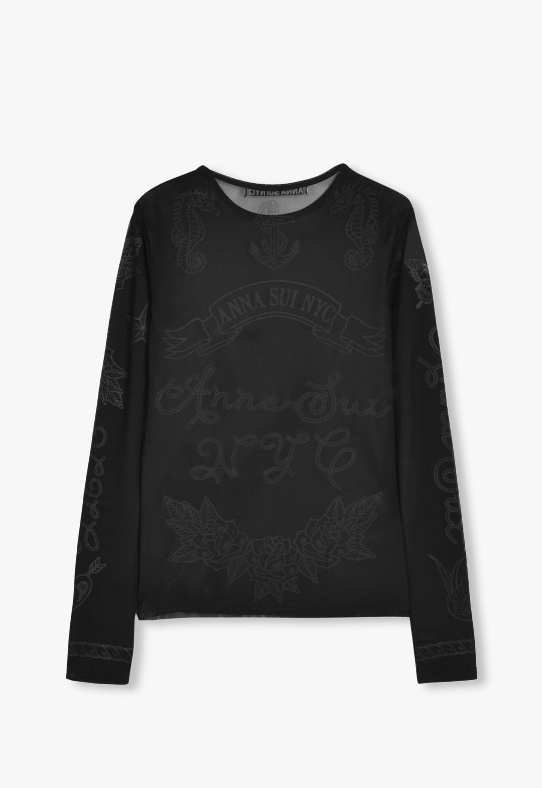 【限定カラー】nycタトゥーシアートップス アナ スイ トップス カットソー・Tシャツ ブラック
