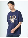 B:MING by BEAMS Manhattan Portage / ロゴプリント クルーネックTシャツ ロゴT ビーミング ライフストア バイ ビームス トップス カットソー Tシャツ ネイビー ホワイト ブラック【送料無料】