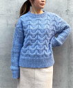 【SALE/60%OFF】LBC with Life ふんわりケーブルニット エルビーシー トップス ニット ブルー ベージュ