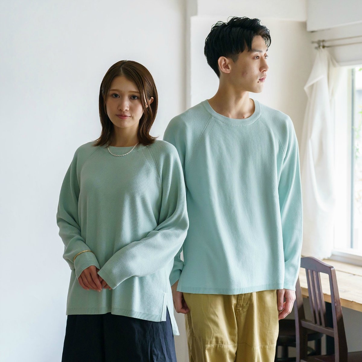 【SALE／40%OFF】BRICK & SONS CORDURAリラックスラグランスリーブニット＜グリーン＞ ZU052500DM10X0R-70 トーキョーシャツ トップス ニット グリーン【送料無料】