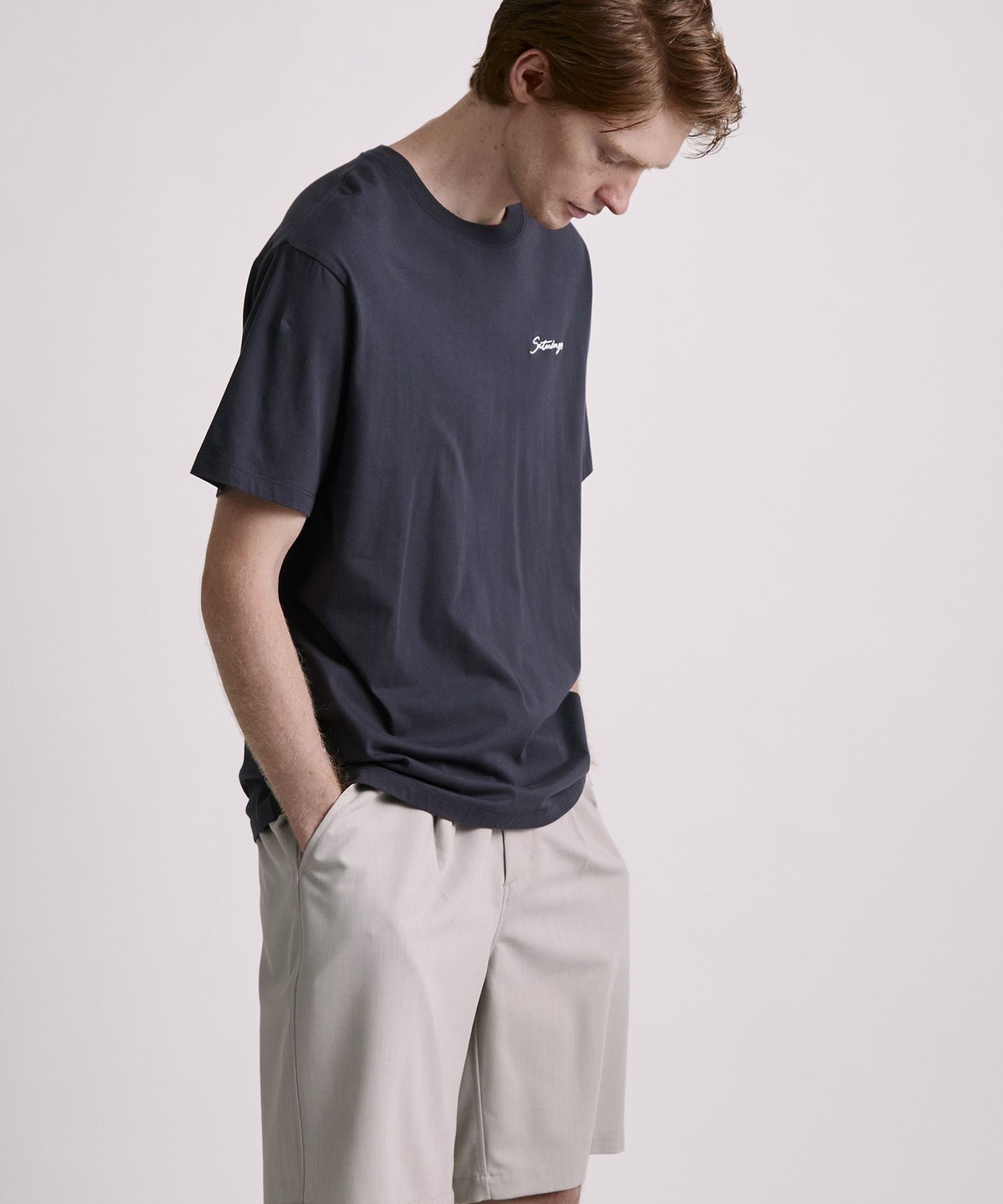 Saturdays NYC Script Emb SS Tee サタデーズ　ニューヨークシティ トップス カットソー・Tシャツ ネイビー【送料無料】
