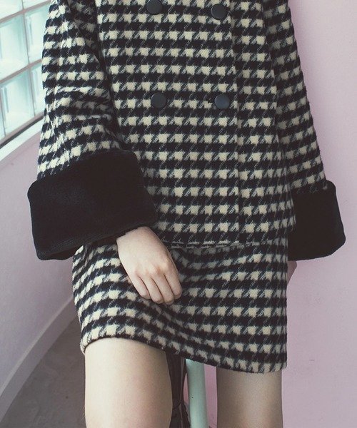 UNIVERVAL MUSE シャギーチドリミニスカート ストロベリーフィールズ スカート その他のスカート ブラック【送料無料】