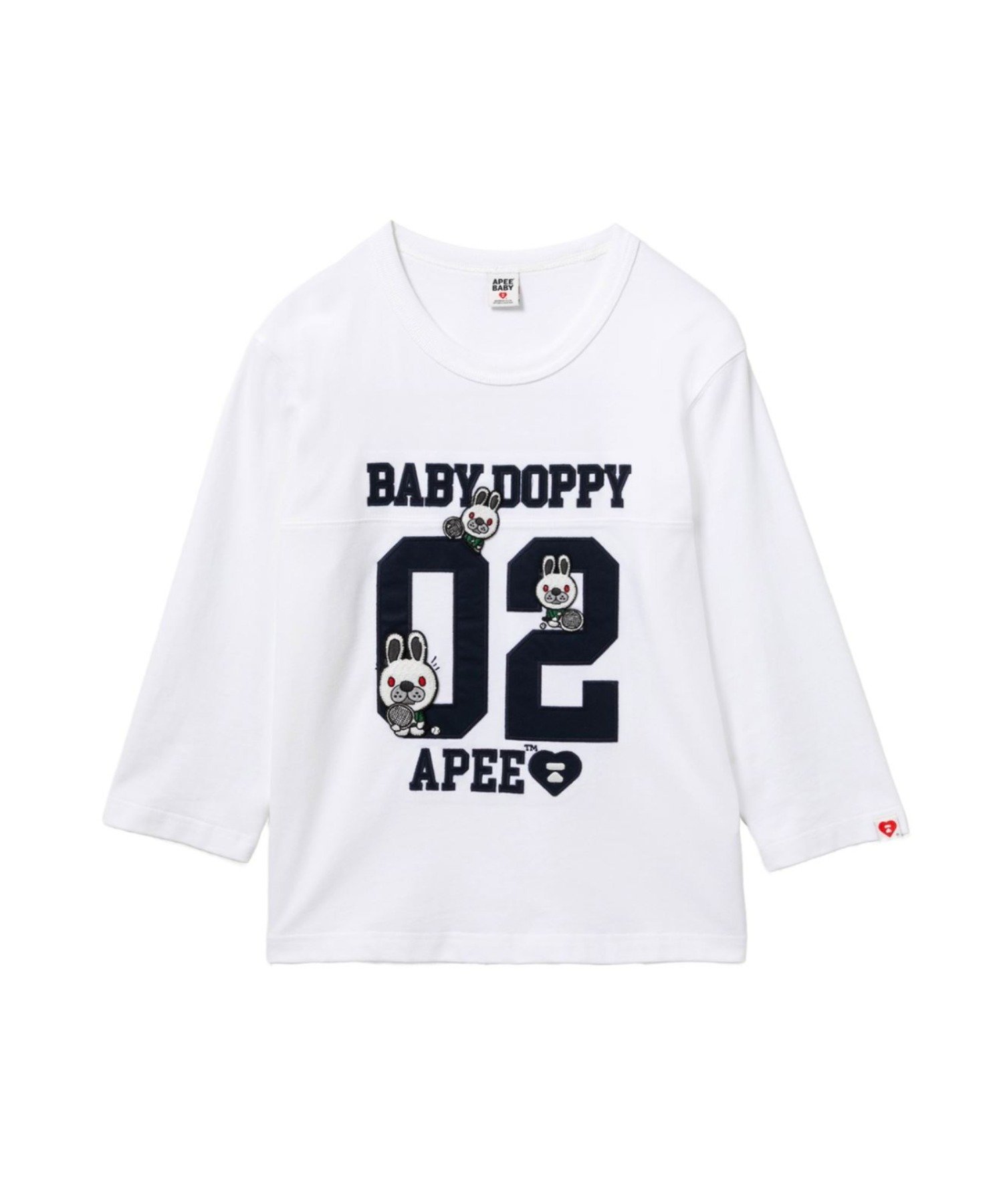 BABY DOPPY PATCHWORK LS TEE ア ベイシング エイプ トップス カットソー・Tシャツ ホワイト ネイビー