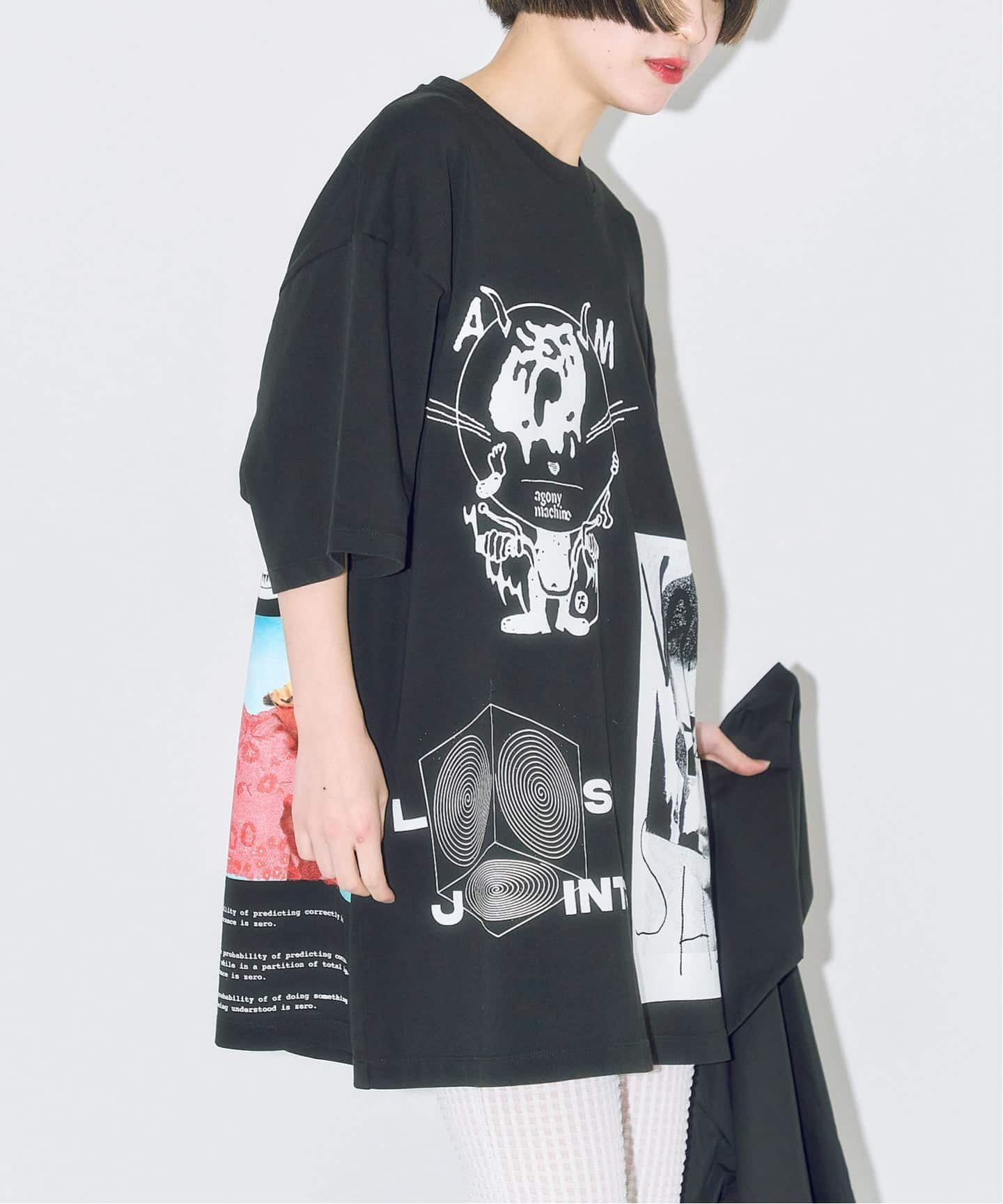 CITYSHOP 《予約》LOOSE JOINTS 別注 LONGSLEEVE TEE:カットソー シティーショップ トップス カットソー・Tシャツ ブラック ホワイト【送料無料】