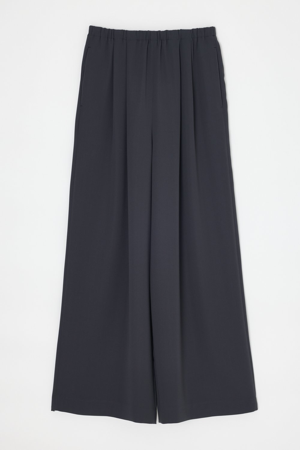 ENFOLD RELAX ELASTIC WIDE-TROUSERS エンフォルド パンツ スラックス・ドレスパンツ ブラック グレー