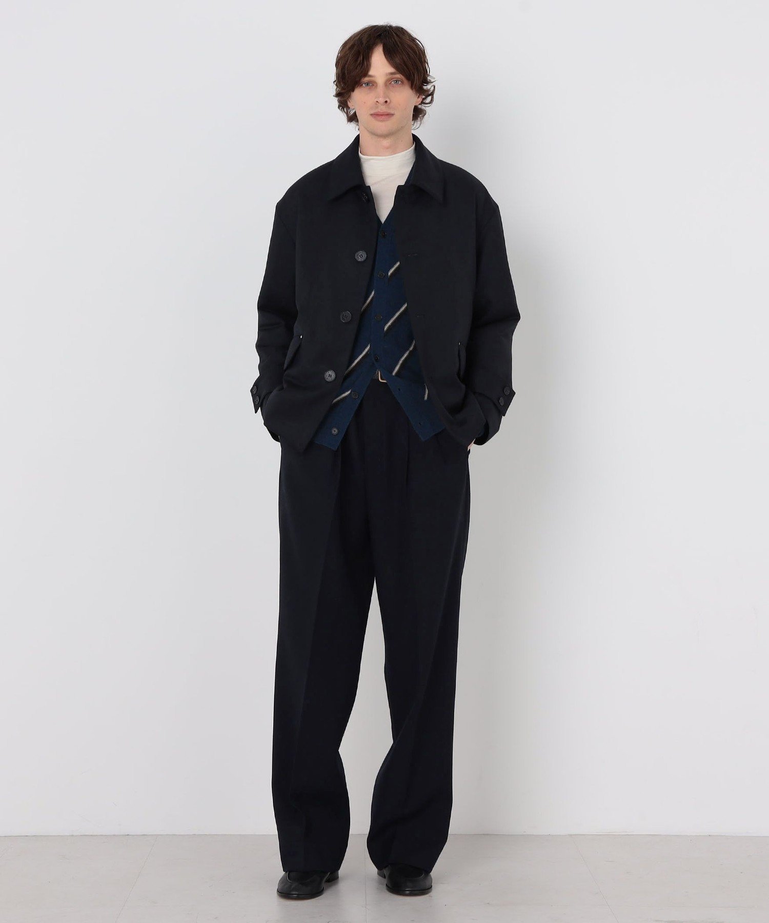 【WEB先行予約・別注】MACKINTOSH HUMBIE SL SHORT ウールブルゾン DORMEUIL トゥモローランド ジャケット・アウター ブルゾン・ジャンパー ネイビー カーキグリーン