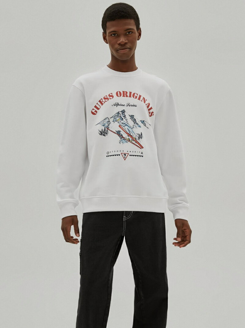 【SALE／60%OFF】GUESS (M)Retro Ski Crewneck ゲス トップス スウェット・トレーナー ホワイト