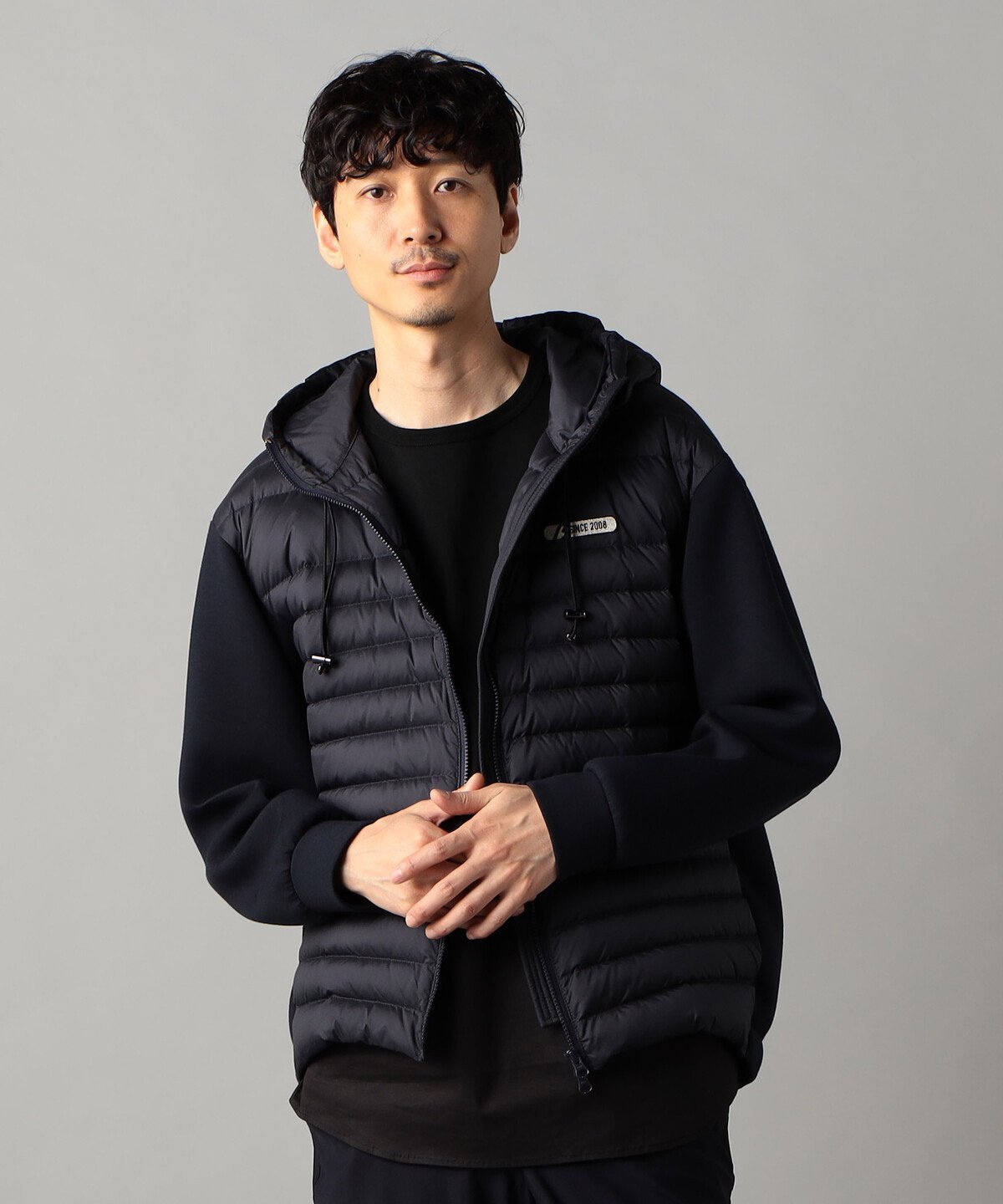 【SALE／10%OFF】β MEN 【β MEN】異素材コンビ ダウン【COMME CA MEN】 コムサメン ジャケット・アウター ダウンジャケット・ダウンベスト グレー ネイビー【送料無料】