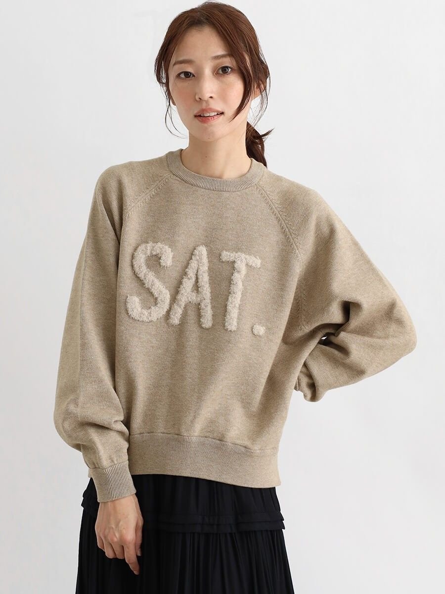 【SALE／37%OFF】CLOVE フラッフィーロゴニット ラシュッド トップス ニット ベージュ ブラック グレー..