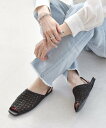 quaranciel quaranciel: メッシュ フラット サンダル シップス シューズ・靴 サンダル ブラウン ブラック【送料無料】