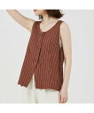 abahouse mavie レーヨンリネンストライプベスト【予約】 アバハウス マヴィ トップス その他のトップス ベージュ ブラウン ネイビー【送料無料】