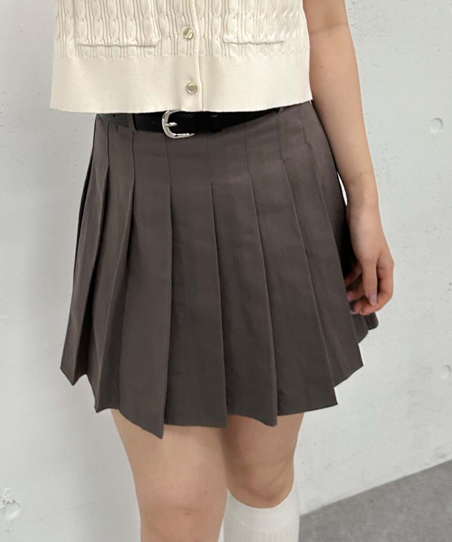 【SALE／50%OFF】archives チノプリーツミニスカート アルシーヴ スカート ミニスカート ベージュ ネイビー