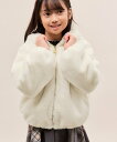 ROPE' PICNIC KIDS 【KIDS/キッズ】ふわふわフェイクファージップブルゾン ロペピクニック ジャケット・アウター ブルゾン・ジャンパー ピンク ホワイト【送料無料】