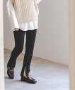 NOBLE 《予約》コンシールスリットストレッチレギンス ノーブル パンツ その他のパンツ ベージュ ブラック【送料無料】