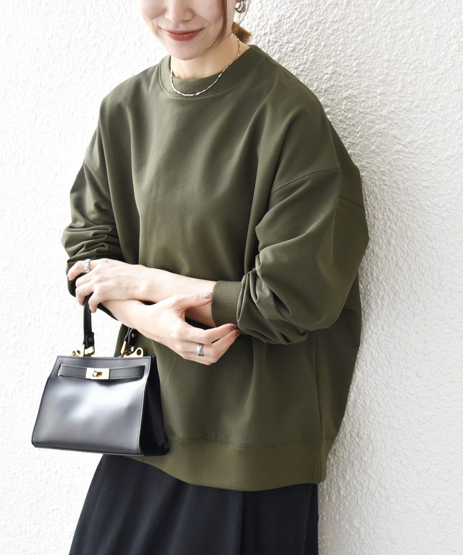 SHIPS any 《予約》SHIPS any:＜洗濯機可能＞裏起毛 クルーネック コクーン プルオーバー シップス トップス カットソー・Tシャツ ホワイト グリーン ネイビー【送料無料】のサムネイル