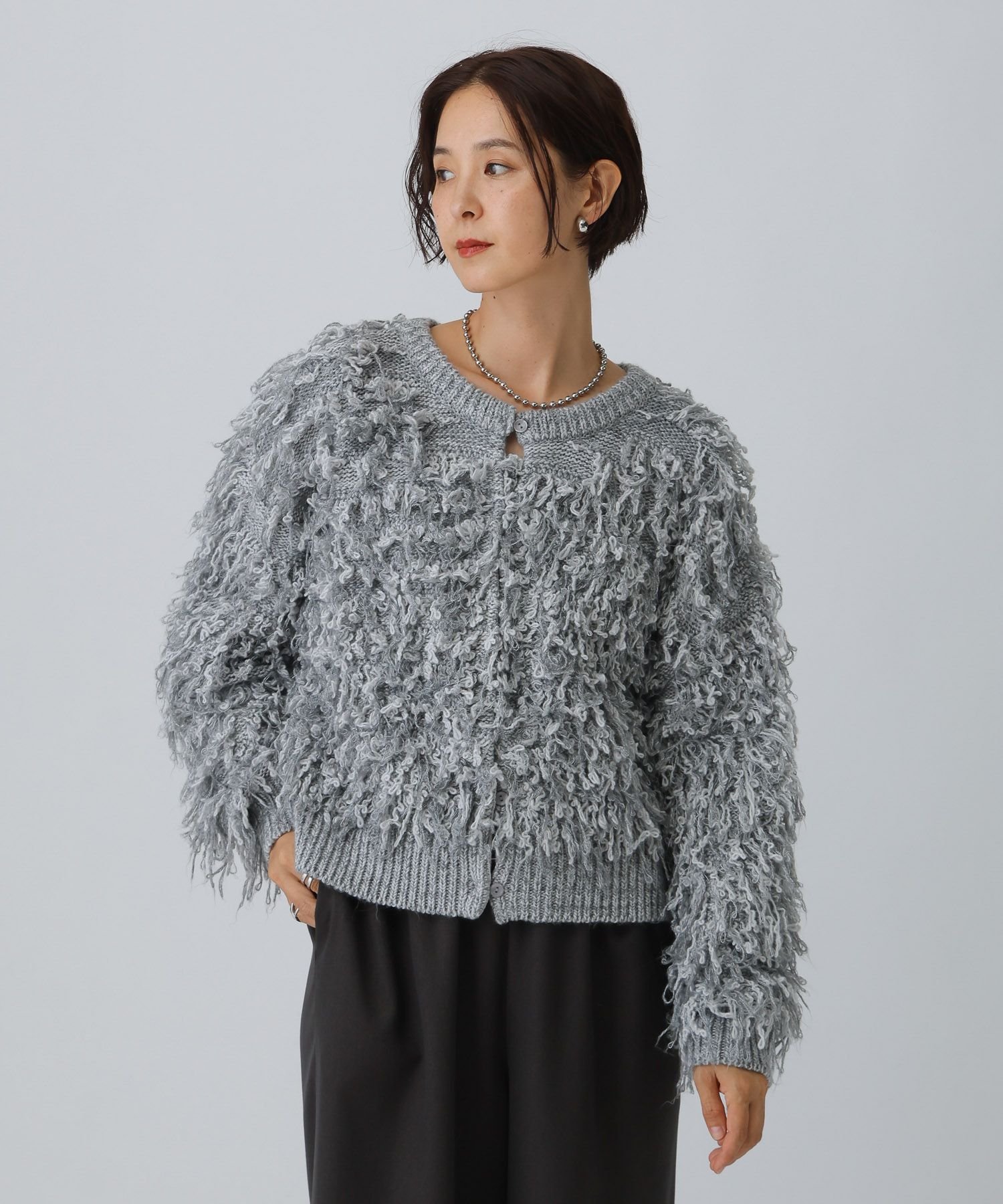 【SALE／30%OFF】LEPSIM 3ゲージ2WAYループプルオーバー レプシィム トップス ニット ブラック グレー ホワイト【送料無料】のサムネイル