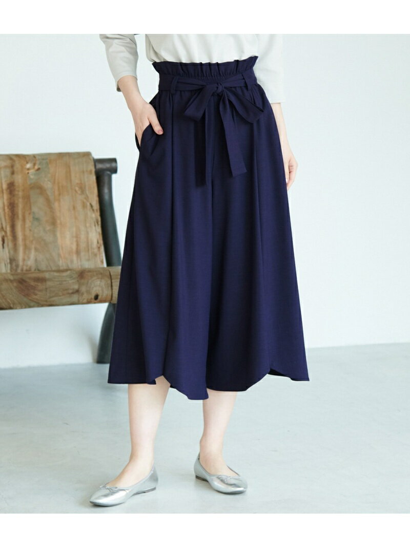 【SALE／49%OFF】ROPE' PICNIC 麻調イレヘムスカンツ ロペピクニック パンツ その他のパンツ ネイビー グレー カーキのサムネイル