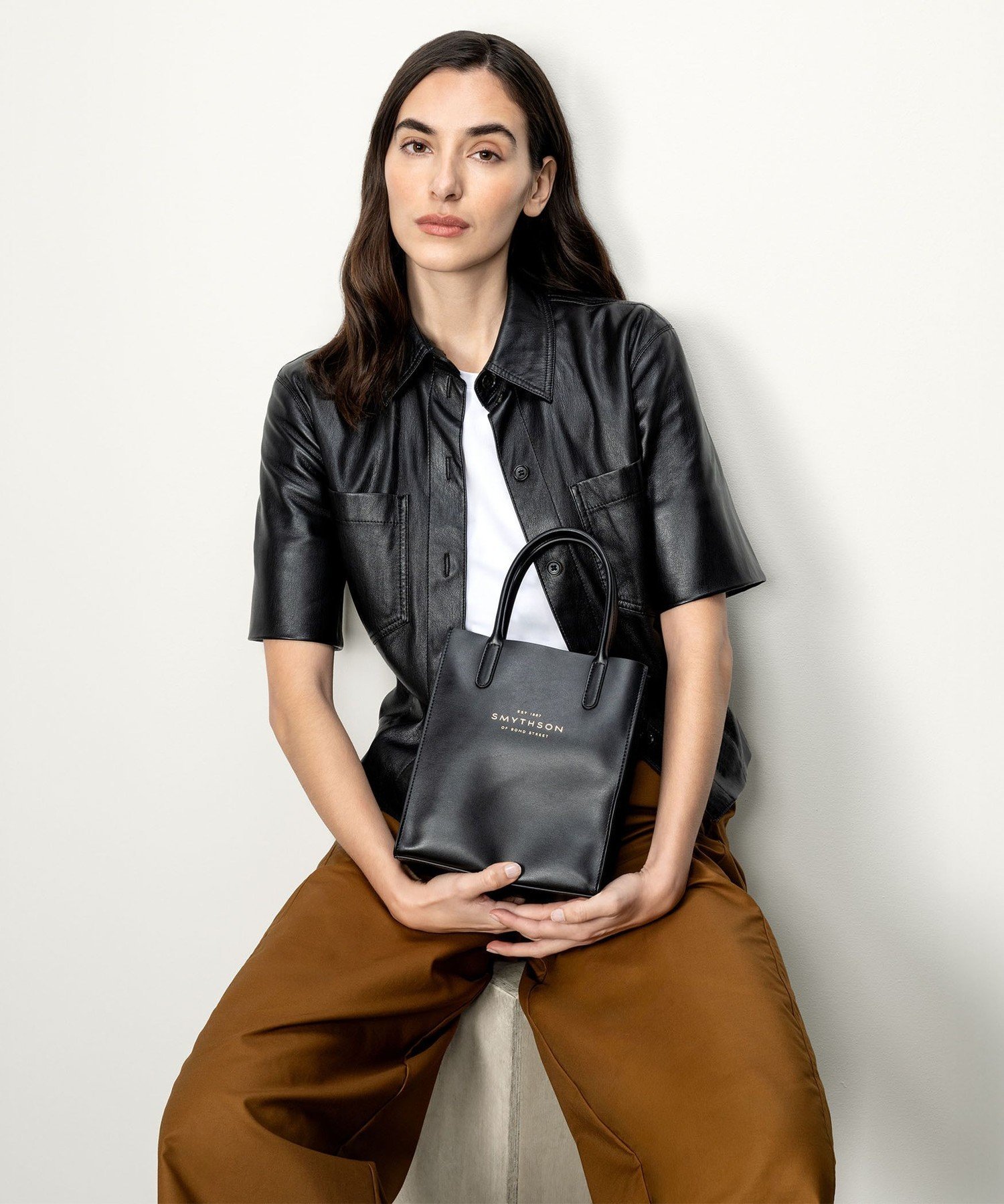 SMYTHSON Mini Pavilion Kingly Tote Bag スマイソン バッグ トートバッグ ブラック【送料無料】