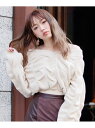 LIP SERVICE 2WAYボリュームデザインニット リップサービス ニット 長袖ニット ホワイト パープル ブラウン【送料無料】