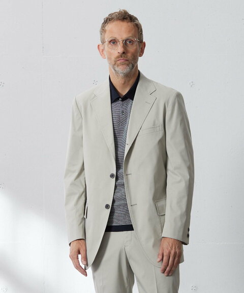 Cotton Polyester Poplin Sack Sport Coat JKOVSM0098: Ivory Cotton Polyester Poplin Sack Sport Coat JKOVSM0098: Ivory