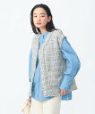 【SALE/60%OFF】BEAMS HEART WOMEN Vネック ツイード ベスト ビームス ハート トップス ベスト・ジレ ブラック ベージュ