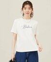 ANY SIS L ベーシックロゴ刺繍 Tシャツ エニィスィス トップス カットソー・Tシャツ ネイビー オレンジ ホワイト