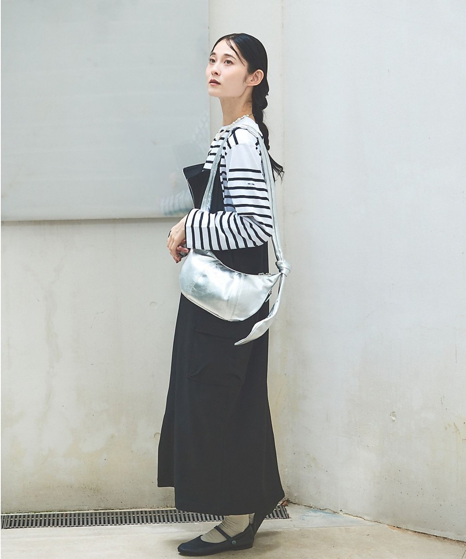 Rouge vif la cle 【Ampersand / アンパサンド】Soft croissant bag S ルージュ・ヴィフ ラクレ バッグ トートバッグ シルバー ブラック【送料無料】