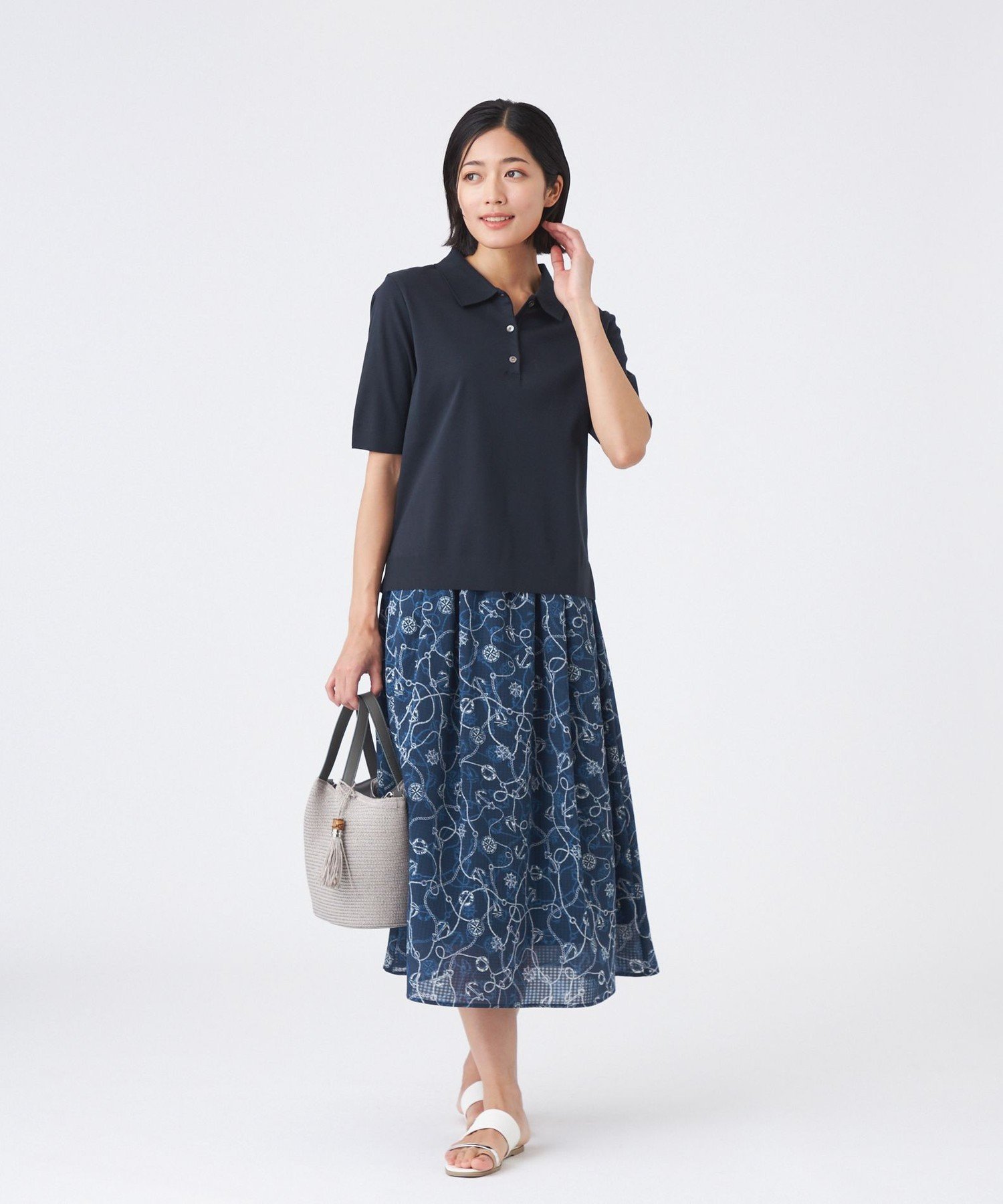 TRANS WORK 【ウォッシャブル】セーターマシン トランスワーク トップス カットソー・Tシャツ オレンジ ネイビー