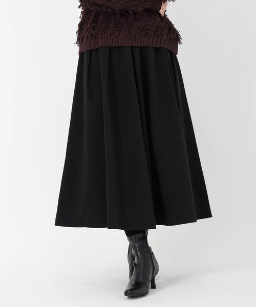 STRAWBERRY-FIELDS タックギャザータスランスカート ストロベリーフィールズ スカート その他のスカート ブラック ピンク【送料無料】