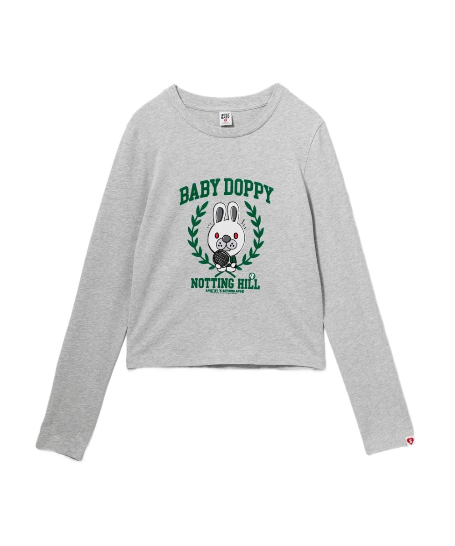 A BATHING APE BABY DOPPY PRINTED LS TEE ア ベイシング エイプ トップス カットソー・Tシャツ ホワイト グレー【送料無料】