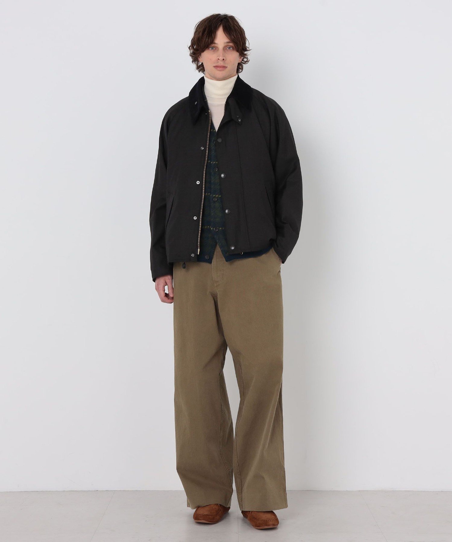 【WEB先行予約・別注】Barbour TRANSPORT 3WAY ウールブルゾン DORMEUIL トゥモローランド ジャケット・アウター ブルゾン・ジャンパー カーキグリーン ネイビー