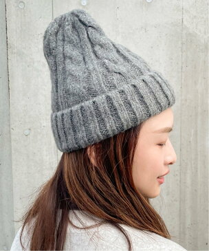【SALE/50%OFF】SAISON DE PAPILLON ケーブル編みニットキャップ セゾン・ド・パピヨン 帽子 ニット帽・ビーニー ホワイト グレー ピンク ブラック