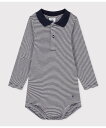 プチバトー　ベビー服 【SALE／30%OFF】PETIT BATEAU ミラレ衿付き長袖ボディ プチバトー マタニティウェア・ベビー用品 ロンパース・カバーオール