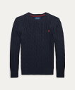 POLO RALPH LAUREN (ボーイズ 8才~20才)ケーブルニット コットン セーター ラルフローレン トップス ニット ネイビー【送料無料】