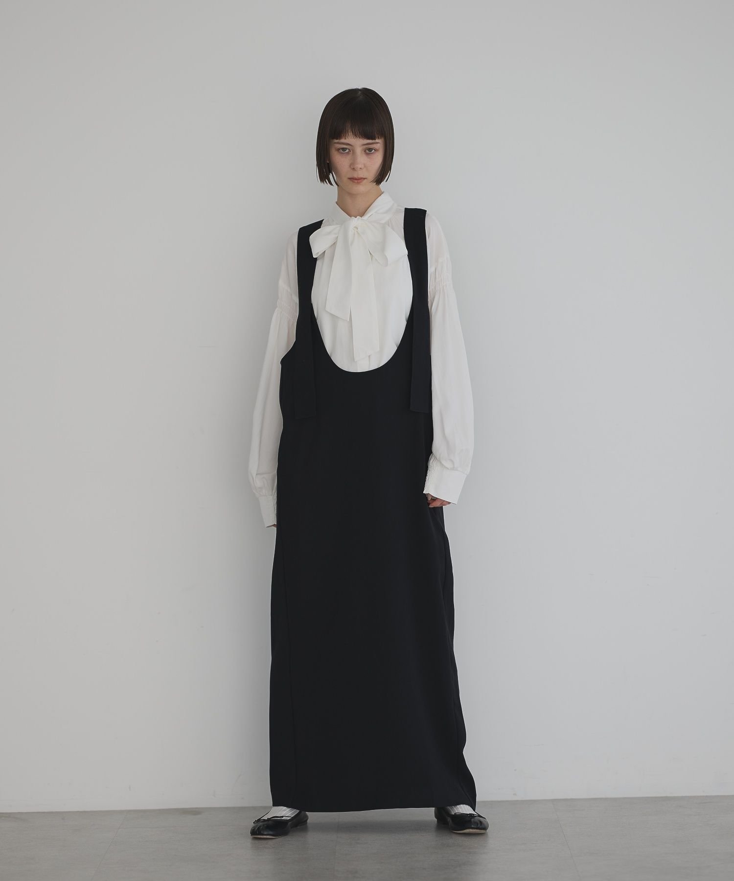 【SALE/40%OFF】GARAGE OF GOOD CLOTHING Uネックジャンパースカート<ブラック>/24AW ガレージ オブ グッド クロージング ワンピース・ドレス ジャンパースカート ブラック【送料無料】