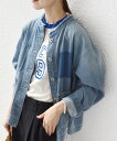 SHIPS WOMEN 《予約》【WEB限定】<洗濯機可能>ノーカラー デニム カバー オール シップス ジャケット・アウター デニムジャケット ブルー ネイビー【送料無料】