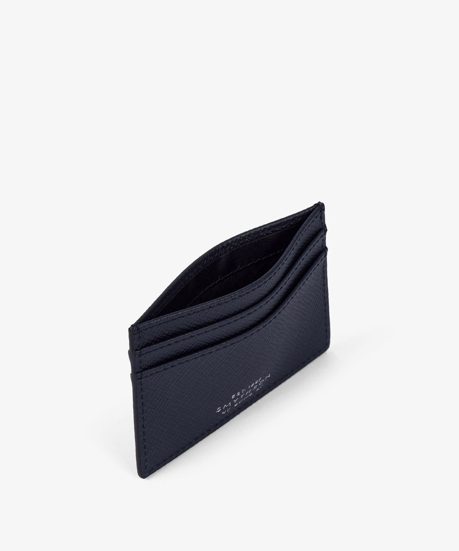 SMYTHSON Flat Card Holder in Panama Stripe スマイソン 財布・ポーチ・ケース 名刺入れ・カードケース ネイビー【送料無料】