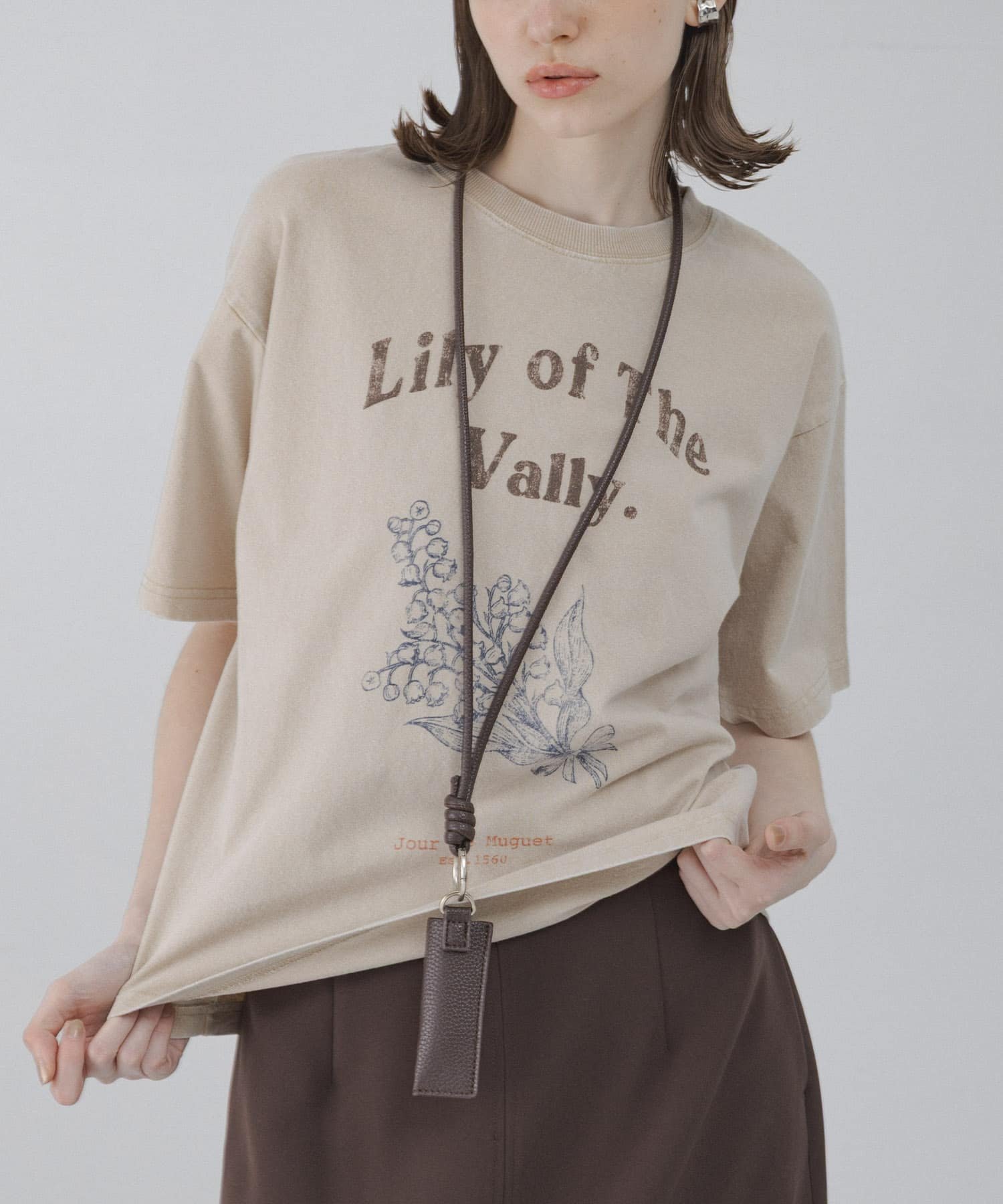 Sonny Label LILY OF THE VALLEY T-SHIRTS サニーレーベル トップス カットソー・Tシャツ ネイビー ホワイト ベージュ【送料無料】
