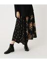 AZUL by moussy FLORALASYMMETRYSKIRT/フローラルアシメトリースカート アズールバイマウジー スカート スカートその他 ブラック グリーン【送料無料】
