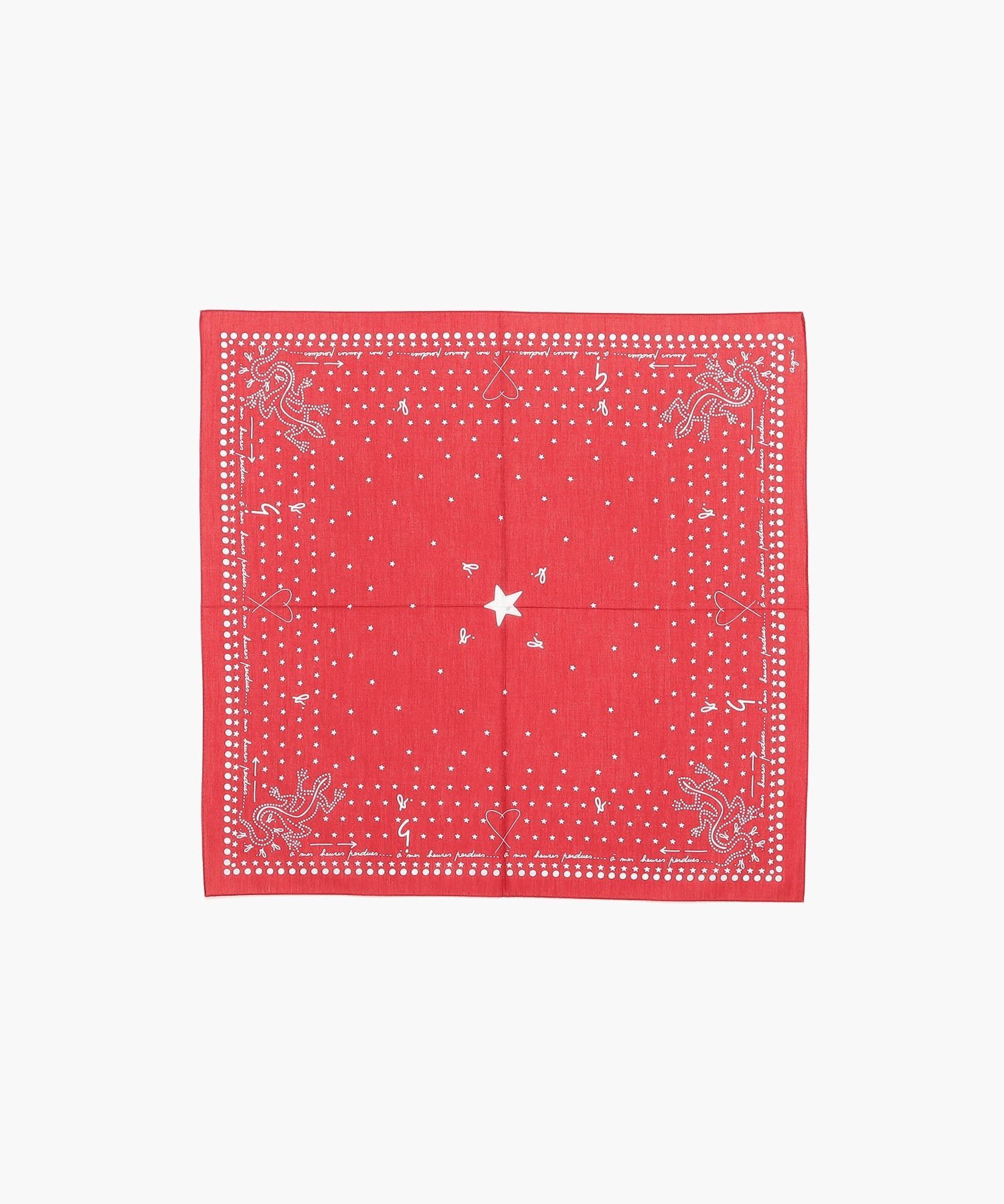 アニエスベー ハンドタオル agnes b. FEMME KD40 HANDKERCHIEF BANDANA バンダナ柄ハンカチ アニエスベー ファッション雑貨 ハンカチ・ハンドタオル レッド